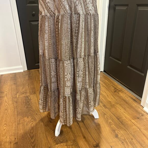 SANGRIA WOMAN Sz 18 Silk Vintage Babydoll Maxi Aqua Bead Tiered Phoebe Buffay - Picture 3 of 16